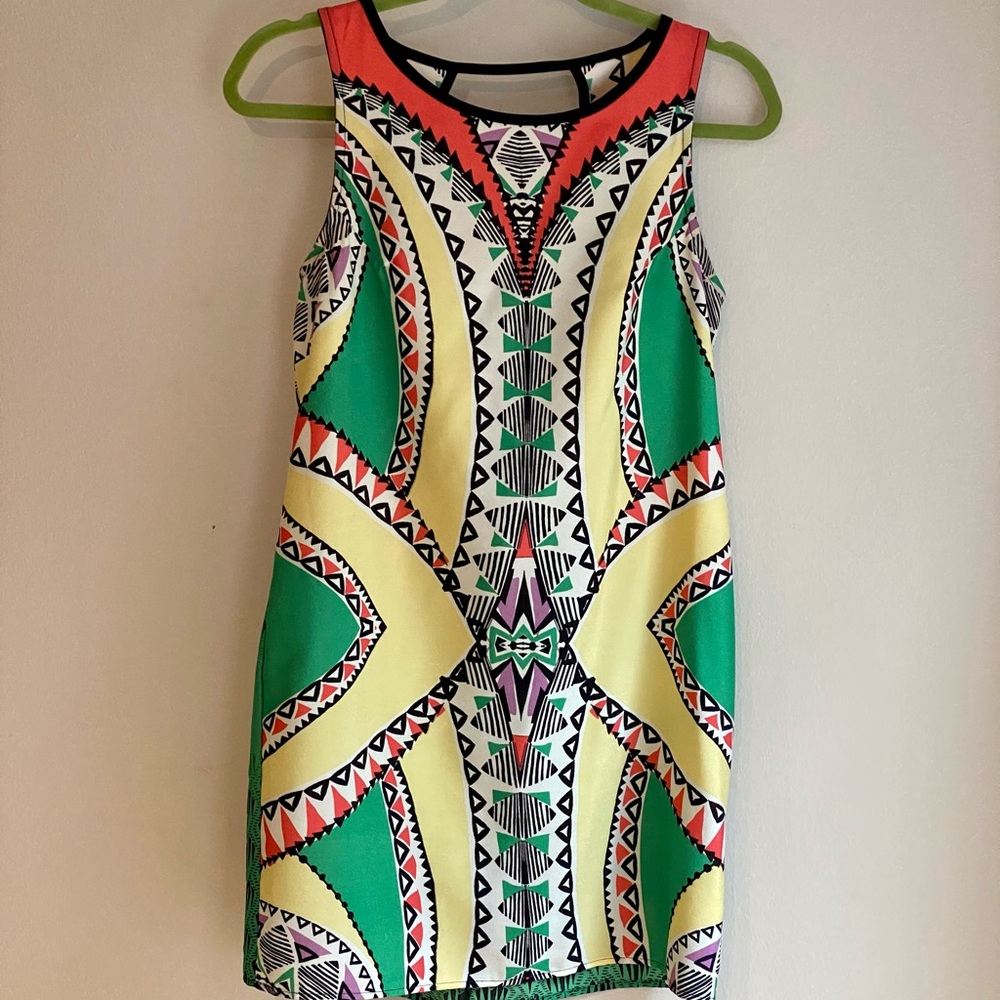 Mirror-Image Print Shift Dress